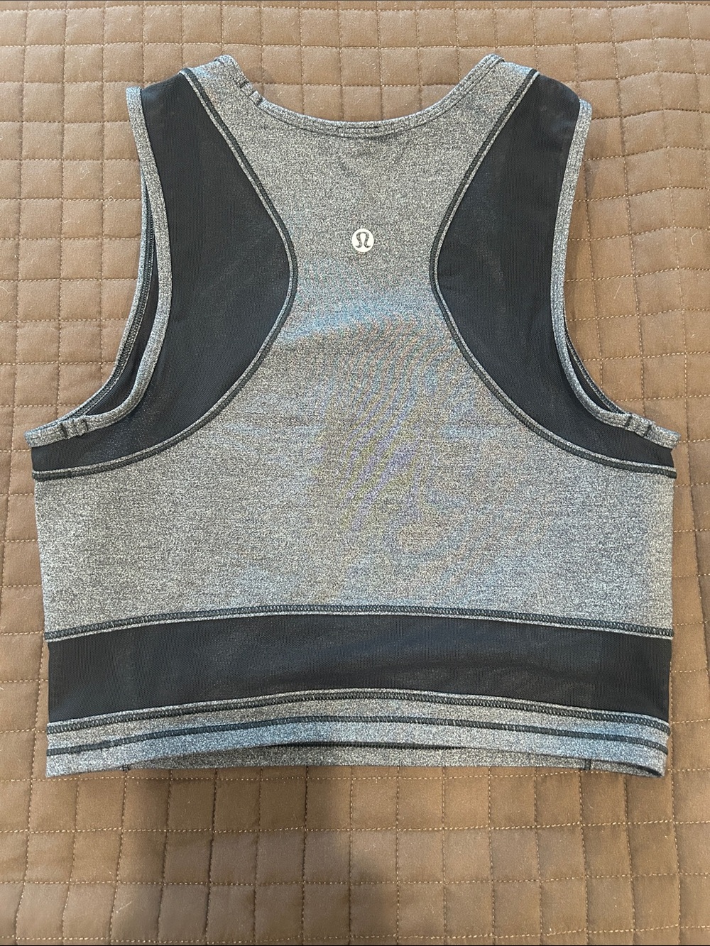 Lululemon Gray & Black Athletic Racerback Crop size 6